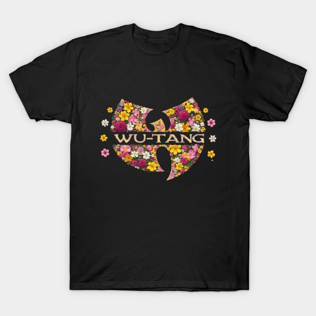 Wutang Logo Flowers Effect T-Shirt by thestaroflove